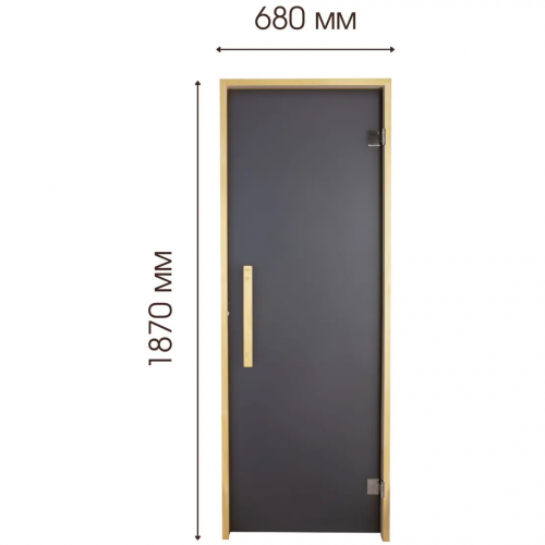 Скляні двері для лазні та сауни 700х1900 Lux Graphite Tesli 