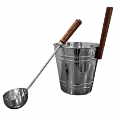 Шайка з черпаком із нержавіючої сталі для лазні та сауни PAL