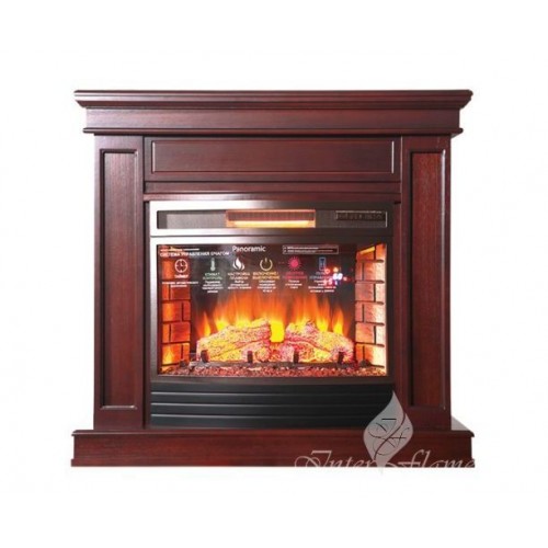 Пристінний камін Fireplace Італія Темний дуб ефект живого полум'я зі звуком і обігрівом