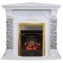 Кутовий каминокомплект Fireplace Аргентина Білий дуб ефект мерехтливих дров зі звуком і обігрівом
