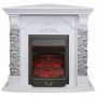 Кутовий каминокомплект Fireplace Аргентина Білий дуб ефект мерехтливих дров зі звуком і обігрівом