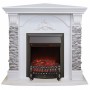 Кутовий каминокомплект Fireplace Аргентина Білий дуб ефект мерехтливих дров зі звуком і обігрівом
