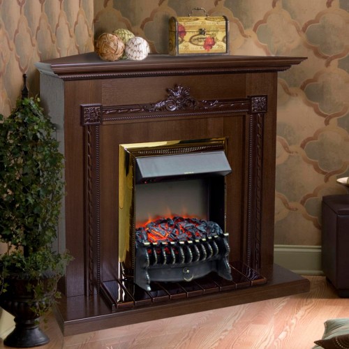 Кутовий каминокомплект Fireplace Хогвартс Дуб ефект мерехтливих дров зі звуком і обігрівом