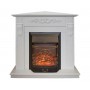 Кутовий каминокомплект Fireplace Торонто Білий ефект мерехтливих дров зі звуком і обігрівом