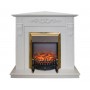 Кутовий каминокомплект Fireplace Торонто Білий ефект мерехтливих дров зі звуком і обігрівом