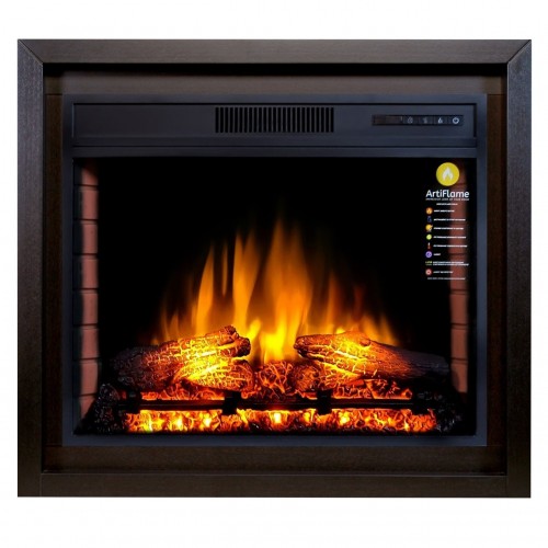 Сучасний каминокомплект ArtiFlame BRONX AF28S Венге з ефектом полум'я зі звуком і обігрівом