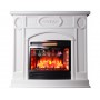 Класичний каминокомплект Fireplace Таранто Білий з ефектом живого вогню зі звуком і обігрівом