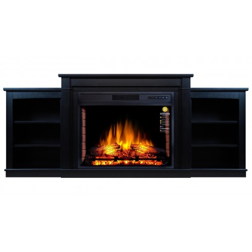 ТВ тумба з каміном ArtiFlame VOGUE AF28S Чорне дерево з ефектом полум'я зі звуком та обігрівом