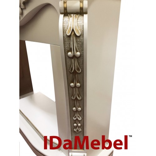 Камінокомплект IDaMebel Dallas Білий з ефектом мерехтливих дров та полум'я Optiflame з обігрівом