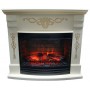 Пристінний камін Fireplace Клеопатра Білий дуб з ефектом живого полум'я зі звуком і обігрівом