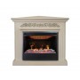Кутовий каминокомплект Fireplace Пабло Білий дуб ефект мерехтливих дров зі звуком і обігрівом