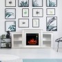 ТБ тумба з електро каміном ArtiFlame FASHION TV STAND AF18 Білий б'янко ефект полум'я і обігрівом
