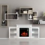 ТБ тумба з електро каміном ArtiFlame FASHION TV STAND AF18 Білий б'янко ефект полум'я і обігрівом