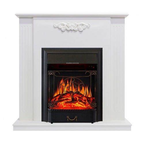 Підлоговий каминокомплект Fireplace Бельгія Білий дуб ефект мерехтливих дров зі звуком і обігрівом