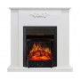 Підлоговий каминокомплект Fireplace Бельгія Білий дуб ефект мерехтливих дров зі звуком і обігрівом