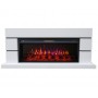 Сучасний каминокомплект Fireplace Лос-Анджелес Білий з ефектом живого вогню зі звуком і обігрівом