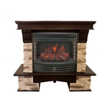 Підлоговий камін Fireplace Марсель Венге ефект живого полум'я зі звуком і обігрівом