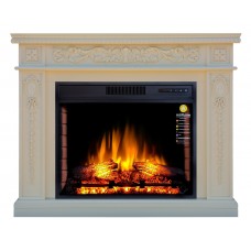 Камінокомплект ArtiFlame DELMONA AF28S Слонова кістка з ефектом живого вогню зі звуком та обігрівом