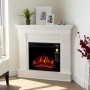 Кутовий каминокомплект ArtiFlame ALBION CORNER AF23 Білий ваніль з ефектом живого вогню з обігрівом