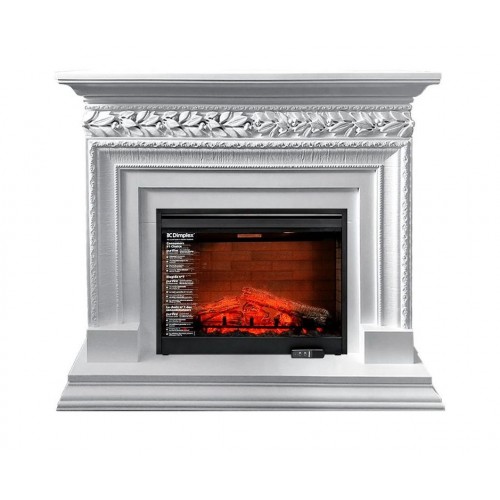 Класичний каминокомплект Fireplace Цезар Білий з ефектом живого вогню зі звуком і обігрівом