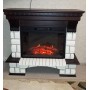 Підлоговий камін Fireplace Людвіг Білий + Венге з ефектом живого полум'я зі звуком і обігрівом