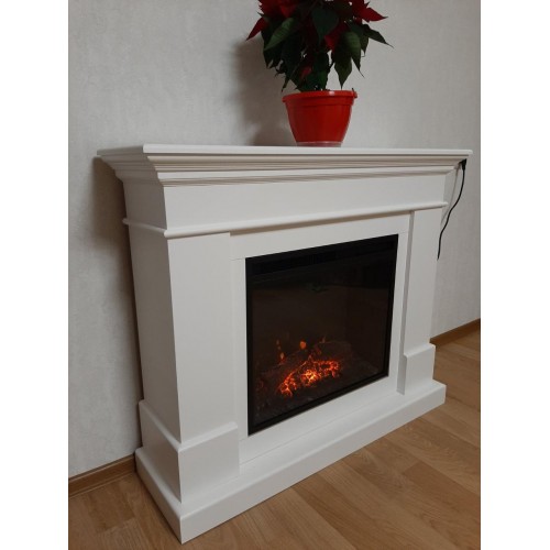 Пристінний камін Fireplace Гонконг Слонова кістка з ефектом живого полум'я зі звуком та обігрівом