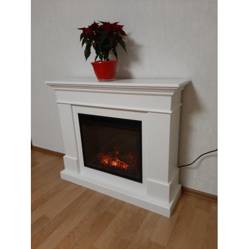 Пристінний камін Fireplace Гонконг Слонова кістка з ефектом живого полум'я зі звуком та обігрівом