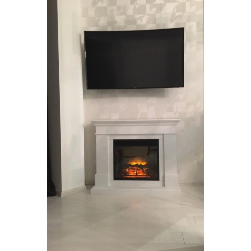 Пристінний камін Fireplace Гонконг Слонова кістка з ефектом живого полум'я зі звуком та обігрівом