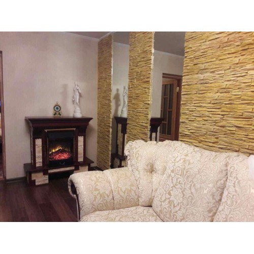 Каминокомплект Fireplace Франція Жовтий + Кароліна ефект мерехтливих дров зі звуком і обігрівом