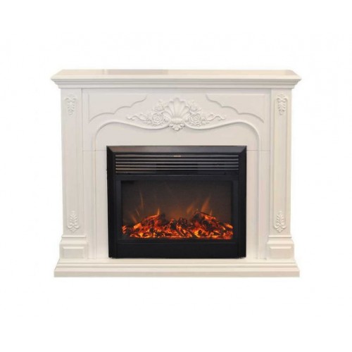 Класичний каминокомплект Fireplace Клод Моне Білий з ефектом живого вогню зі звуком і обігрівом