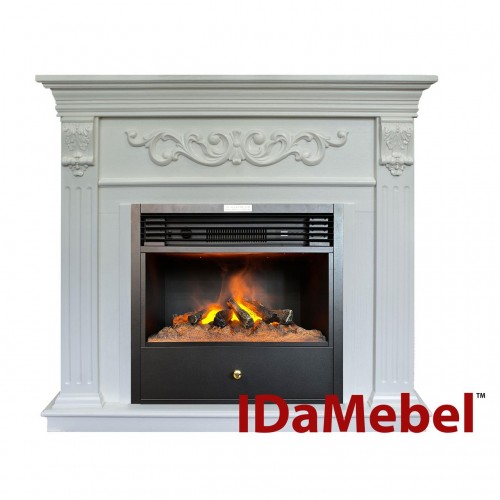 Камінокомплект IDaMebel Marseille Etna SF05 Білий з 3D ефектом мерехтливих дров з парогенератором