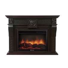 Класичний каминокомплект Fireplace Пауль Темний дуб з ефектом живого вогню зі звуком і обігрівом