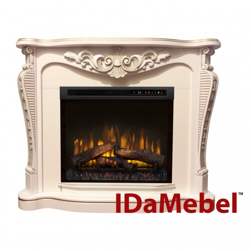 Камінокомплект IDaMebel Dallas White з ефектом мерехтливих дров та полум'я Optiflame з обігрівом