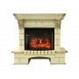 Кутовий каминокомплект Fireplace Манчестер Слонова кістка з ефектом полум'я зі звуком і обігрівом