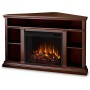 Кутова ТБ тумба з каміном Fireplace Сан-Франциско Кароліна ефект живого вогню зі звуком і обігрівом