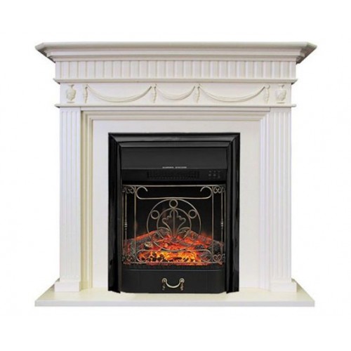 Пристінний камін Fireplace Люксембург Слонова кістка ефект мерехтливих дров зі звуком і обігрівом