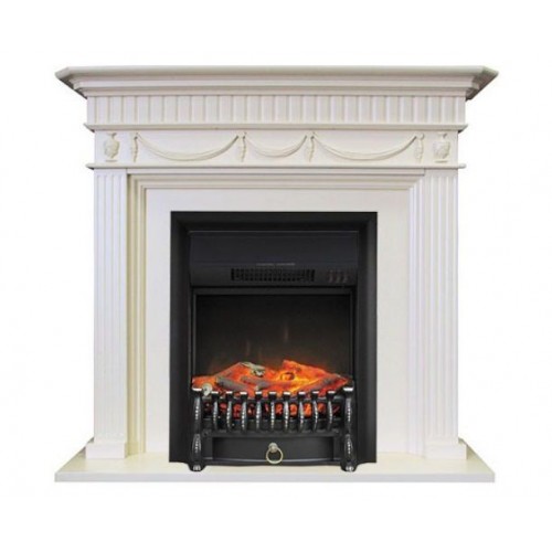Пристінний камін Fireplace Люксембург Слонова кістка ефект мерехтливих дров зі звуком і обігрівом
