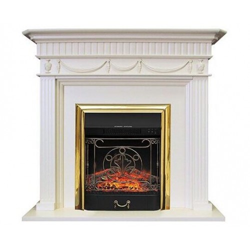 Пристінний камін Fireplace Люксембург Слонова кістка ефект мерехтливих дров зі звуком і обігрівом