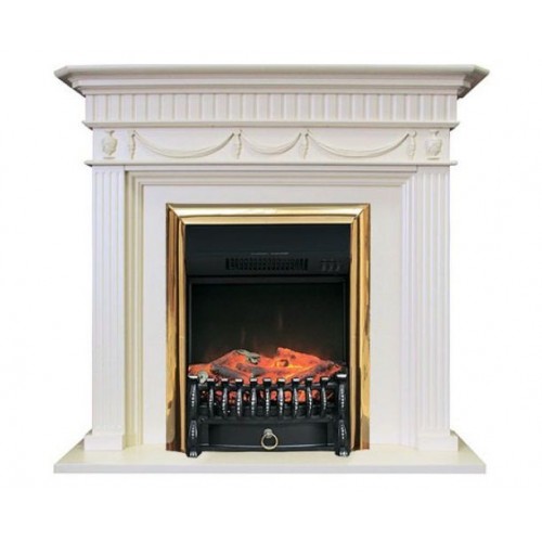 Пристінний камін Fireplace Люксембург Слонова кістка ефект мерехтливих дров зі звуком і обігрівом