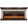 Лінійний каминокомплект Fireplace Бухарест Темний дуб ефект живого полум'я зі звуком і обігрівом