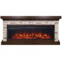 Лінійний каминокомплект Fireplace Бухарест Темний дуб ефект живого полум'я зі звуком і обігрівом