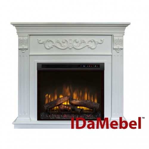 Камінокомплект IDaMebel Marseille XHD28L-INT Білий з ефектом полум'я Optiflame з обігрівом