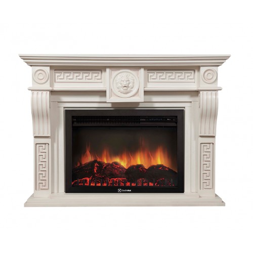 Класичний каминокомплект Fireplace Пауль Білий дуб з ефектом живого вогню зі звуком і обігрівом