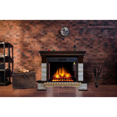 Камінокомплект ArtiFlame STONE MONTEBELLO AF28S Античний дуб ефект полум'я зі звуком та обігрівом