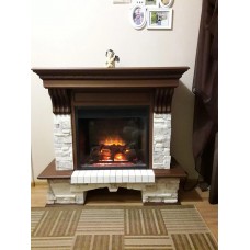Підлоговий камін Fireplace Йоганн Штраус Білий + Горіх ефект живого полум'я зі звуком і обігрівом Підлоговий камін Fireplace Йоганн Штраус Білий + Горіх ефект живого полум'я зі звуком і обігрівом