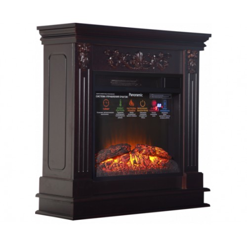 Класичний каминокомплект Fireplace Дарлінг Темний дуб ефект живого вогню зі звуком і обігрівом