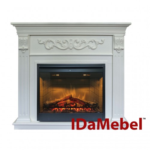 Камінокомплект IDaMebel Marseille DF2608-INT Білий з ефектом полум'я Optiflame з обігрівом