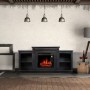 ТБ тумба з електро каміном ArtiFlame FASHION TV STAND AF18 Чорне дерево ефект полум'я і обігрівом