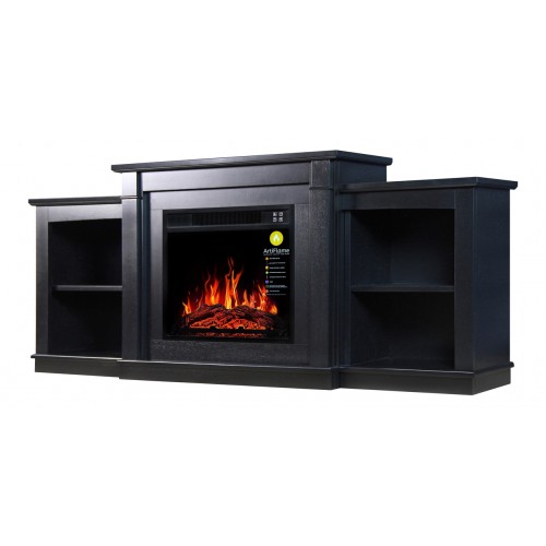 ТБ тумба з електро каміном ArtiFlame FASHION TV STAND AF18 Чорне дерево ефект полум'я і обігрівом