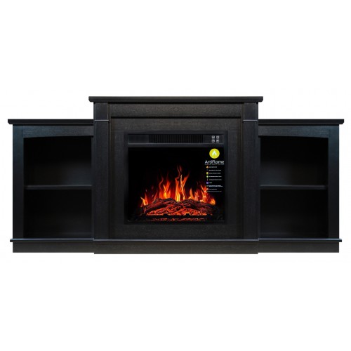 ТБ тумба з електро каміном ArtiFlame FASHION TV STAND AF18 Чорне дерево ефект полум'я і обігрівом